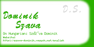 dominik szava business card